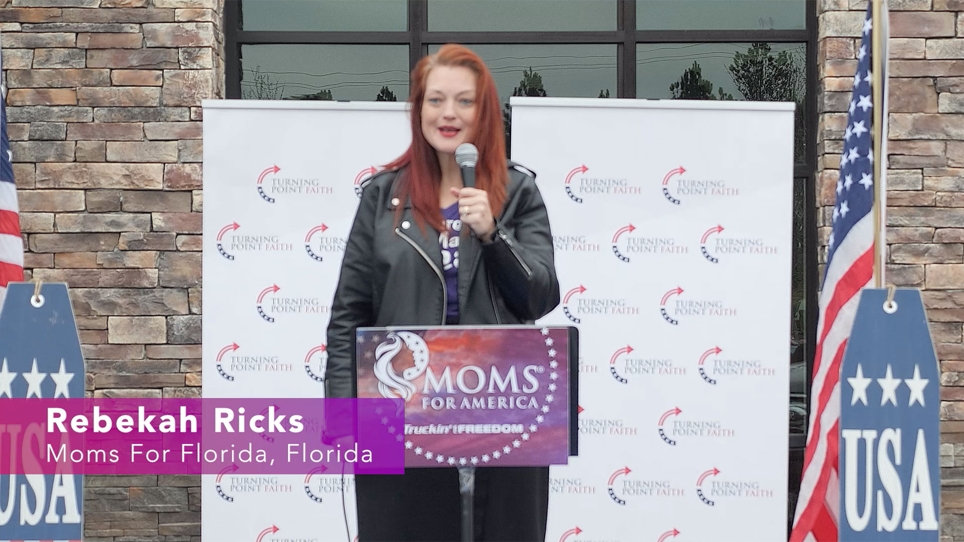 Rebeka Ricks Speaking at the North Carolina Truckin For Freedom Rally