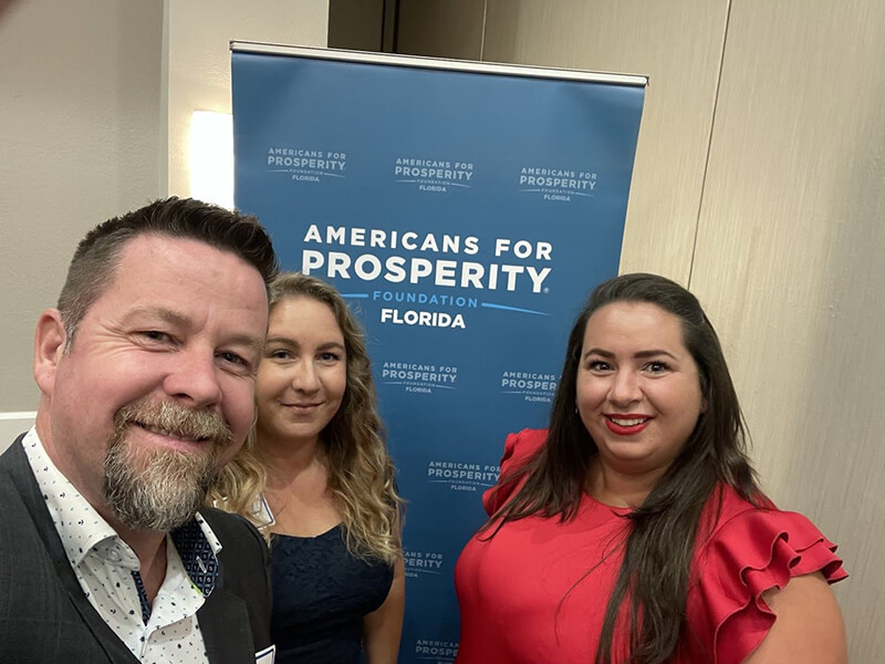 Katie Delaney, and Kerry Kavacs (Brevard County Moms for America) partnered with Americans for Prosperity