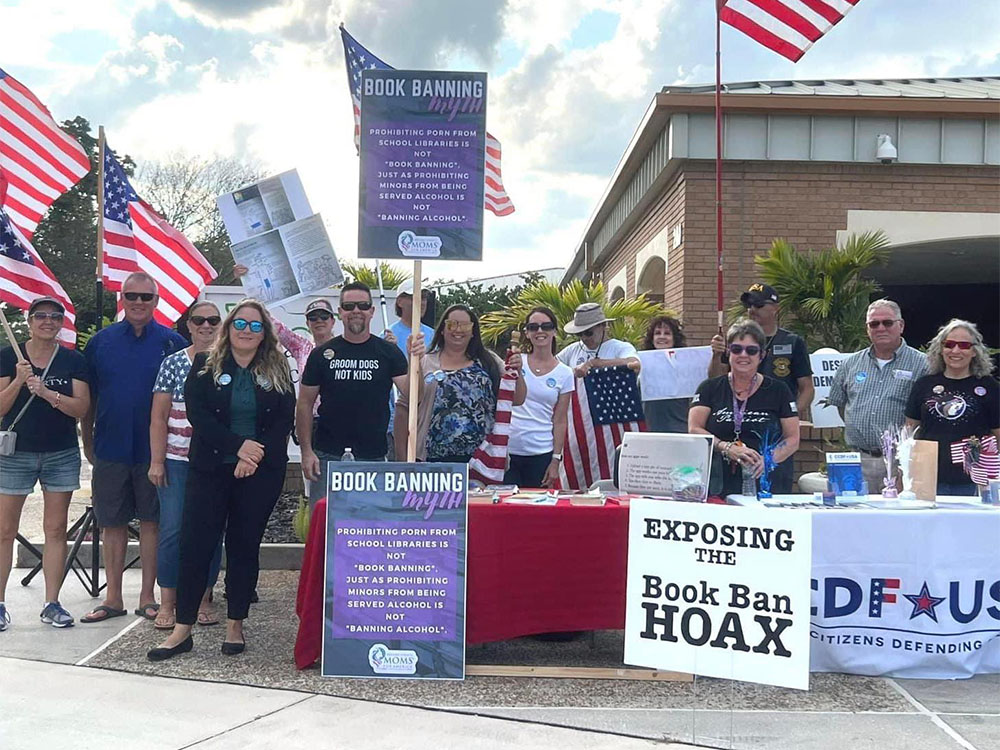 Brevard County Moms for America put together a book table and rally