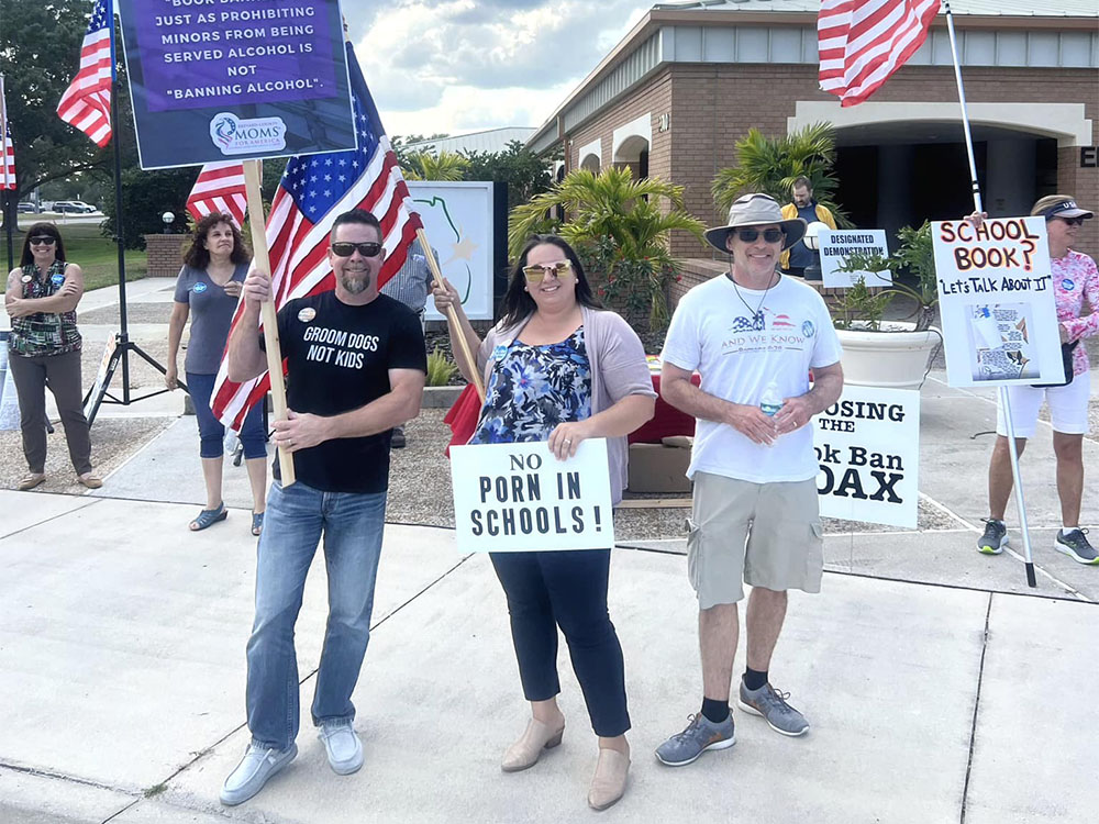 Brevard County Moms for America put together a book table and rally