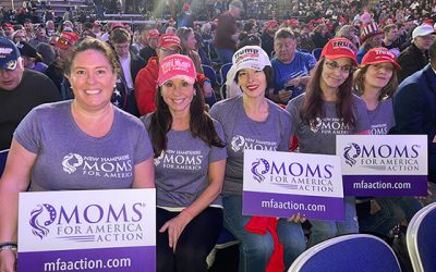 Moms for America Action at the Trump Rally in Durham, NH on Dec. 16, 2023